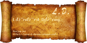 Lénárd Dénes névjegykártya