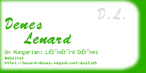 denes lenard business card